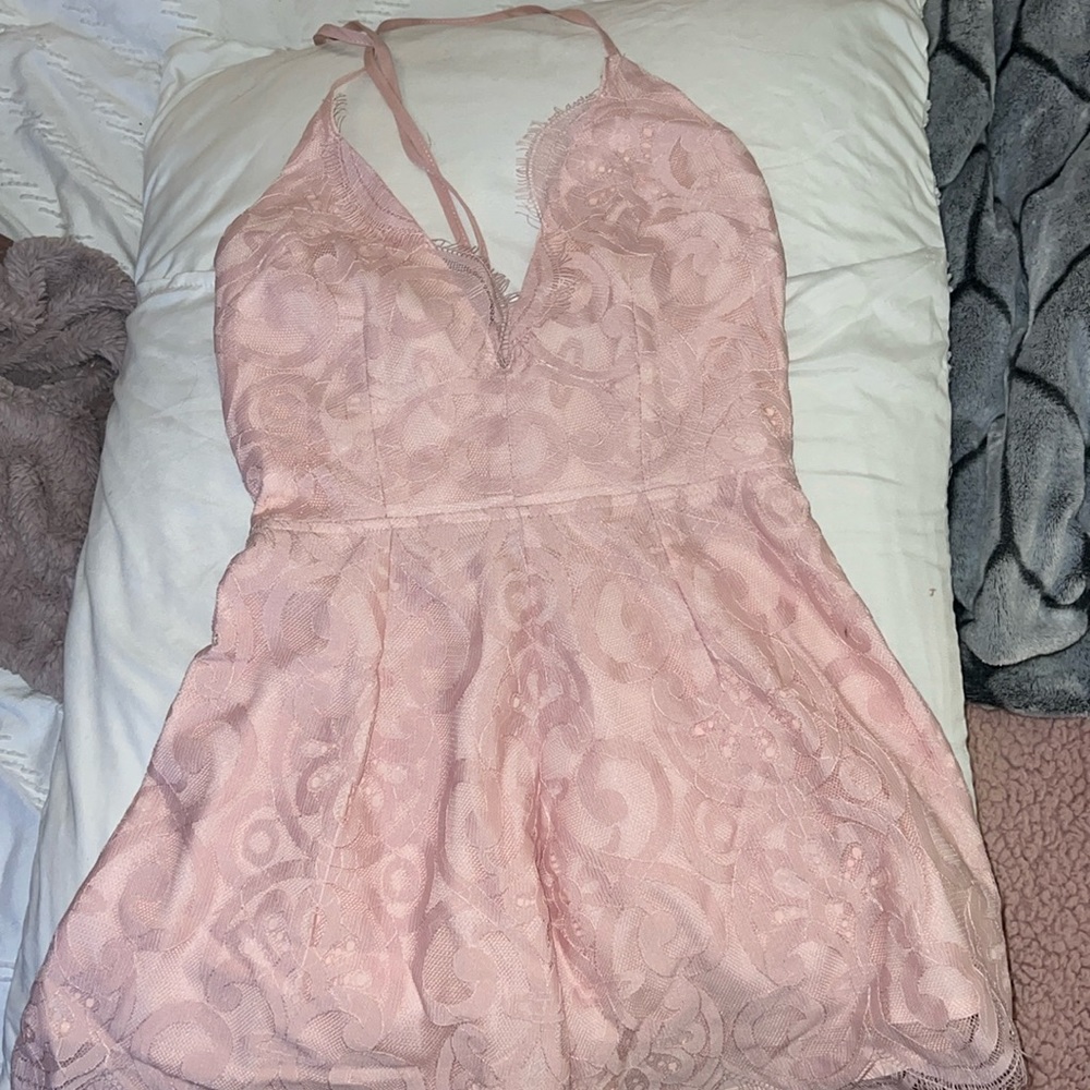 Pink Lacy Romper